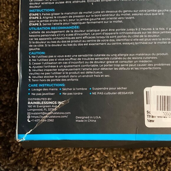 SupTrust Sciatica Pain Relief Brace OS Unisex Left Right Over Under Clothes - Picture 4 of 4